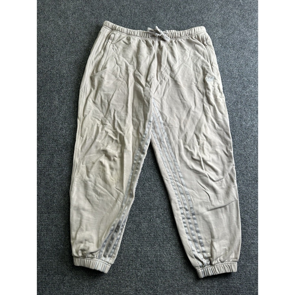 Mens Adidas Originals Blue Version Essentials Terry Sweatpants Beige, Size L